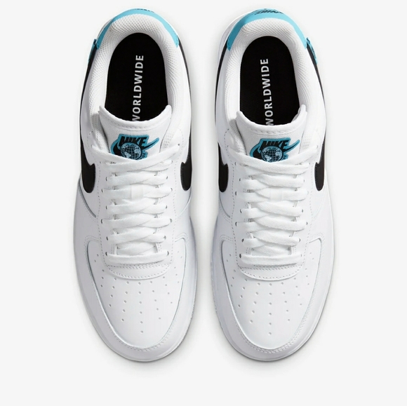 Nike Air Force 1 '07LV8 White/Blue Fury/Black - Picture 4 of 6